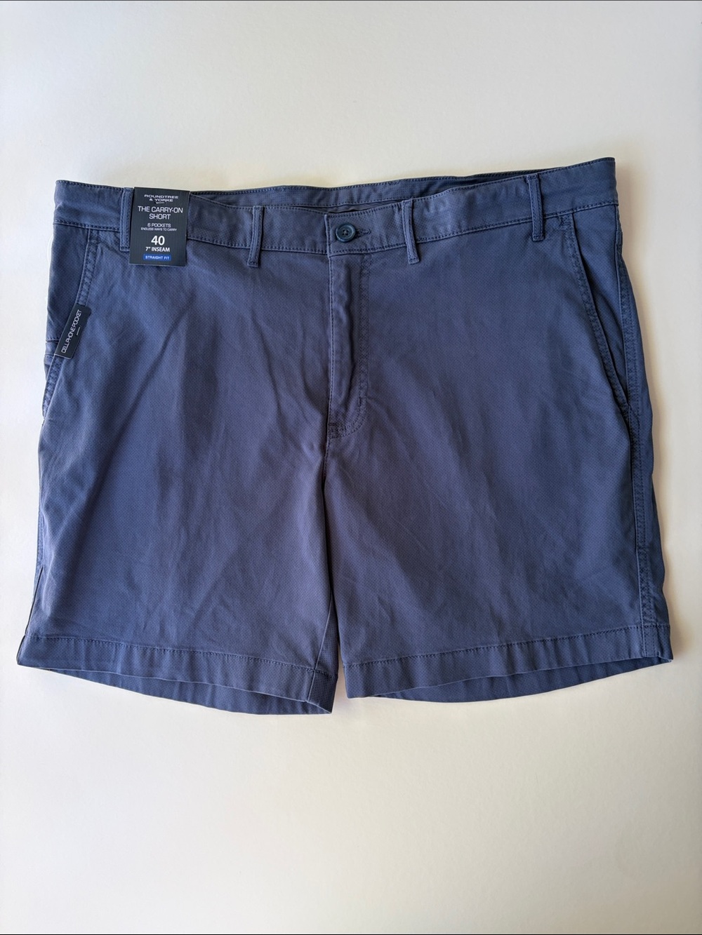 Roundtree & Yorke Men’s 7” The Carry-on Short Size 40 Straight Fit Navy